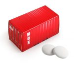 Die Container Box Pfefferminz ist gefüllt mit 26g Pfefferminzpastillen. Die Conatiner Box kann auf allen Seiten individuell bedruckt werden.