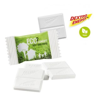 Dextro Energy Würfel in Papiertüte mit Logo bedrucken als Werbeartikel