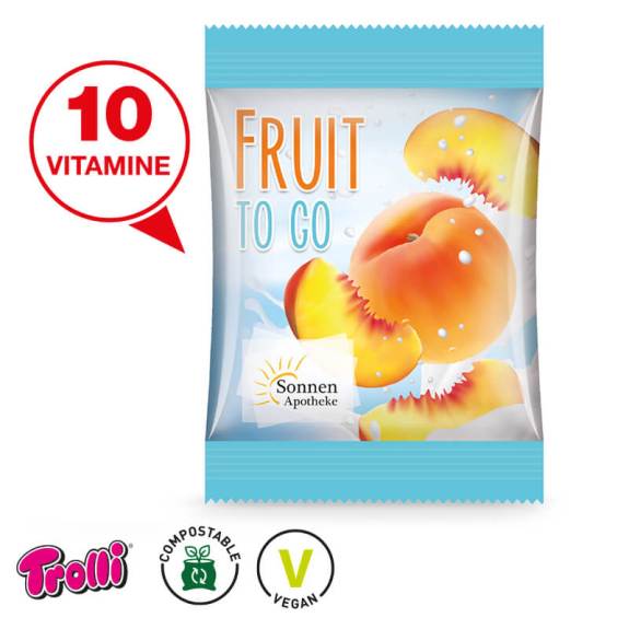 Vitamin Fruchtgummi Werbetüte individuell bedruckt als Werbeartikel.