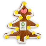 Lebkuchen Tannenbaum mit Logo individuell bedruckt als Werbegeschenk.