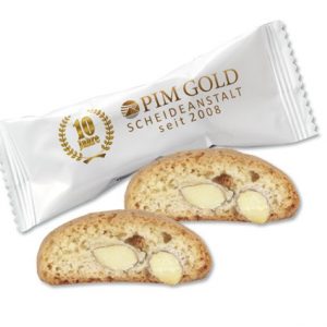 Cantuccini in Werbetüte mit Ihrem Logo individuell bedruckt als Werbeartikel.