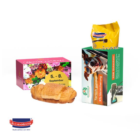 Kuchenmeister Frühstücksbox mit individuellem Druck als Werbeartikel.