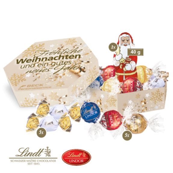 LIndt Nikolausmischung in der Werbebox mit Logo individuell bedruckt als Werbeartikel.