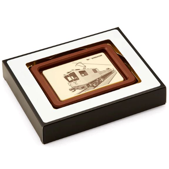 Schoko-Tafel mit individuellem Direktdruck auf der Vollmilch Schokolade mit Ihrem Logo als Werbeartikel.