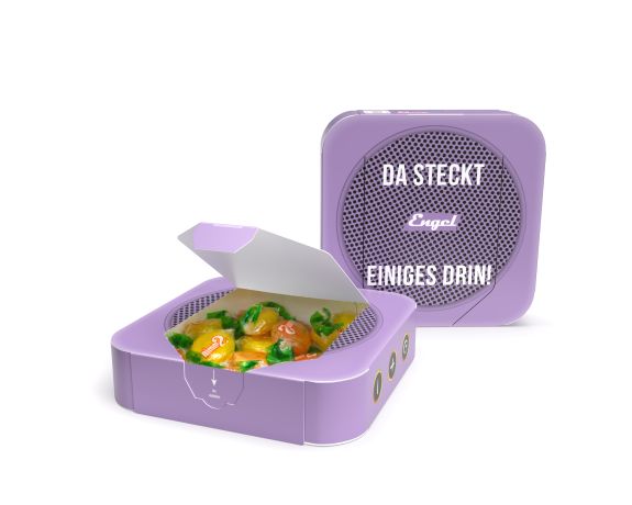 nimm2 Bonbons ini der Werbebox individuell bedrucken als Werbeartikel.