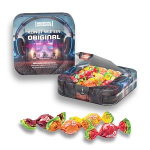 Nimm2 Soft Bonbons in der Werbebox individuell mit Logo bedrucken als Werbeartikel.