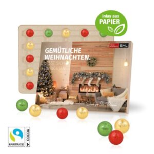 Tischkalender "Only Fairtrade Schokokugeln" individuell bedruckt