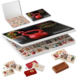 Adventskalender Maxi Dekordose mit Fairtrade Schokolade und mit Logo individuell bedruckt als Werbeartikel.