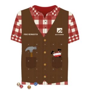 Shape Adventskalender als Trikot oder T-Shirt gefüllt mit Lindt Lindor-Kugeln und individuell bedruckt als Werbeartikel.